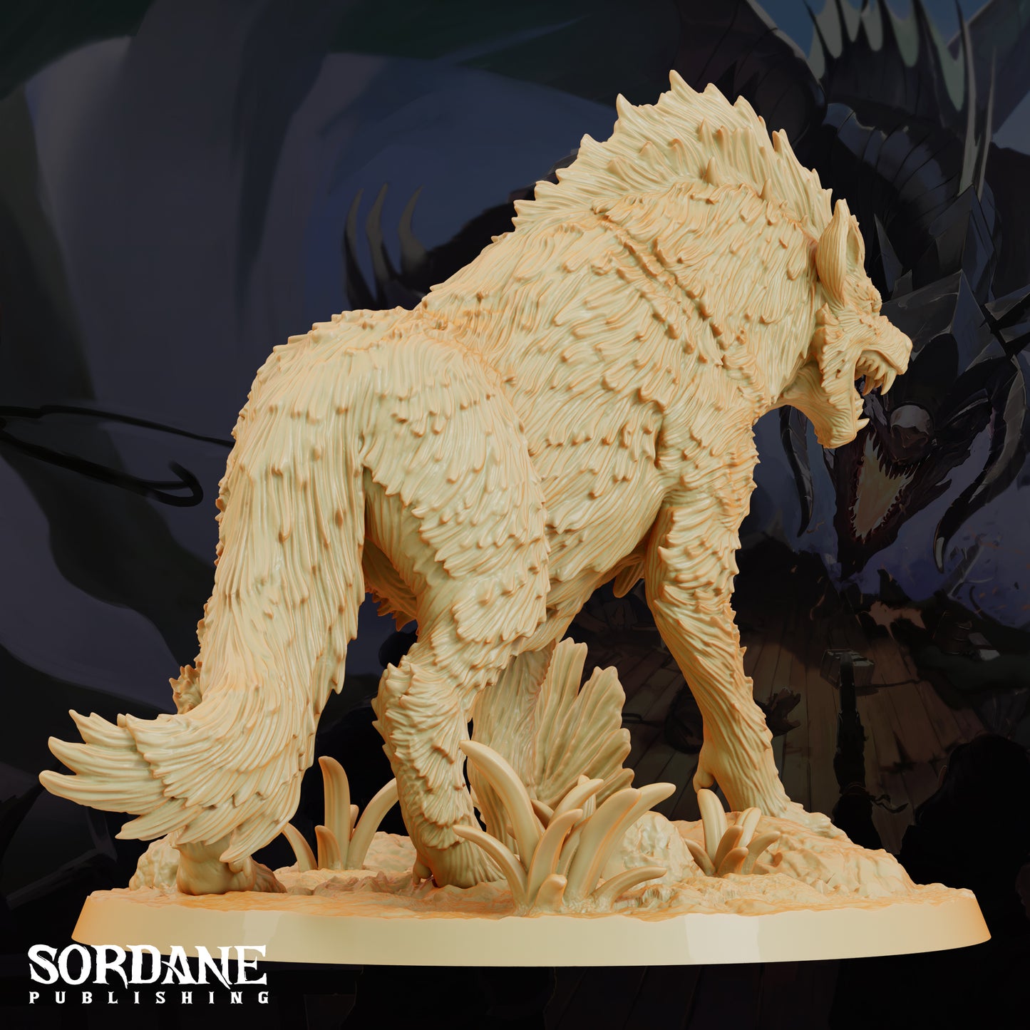 Giant Hyena DND Miniature TTRPG Resin Figure 75mm Base