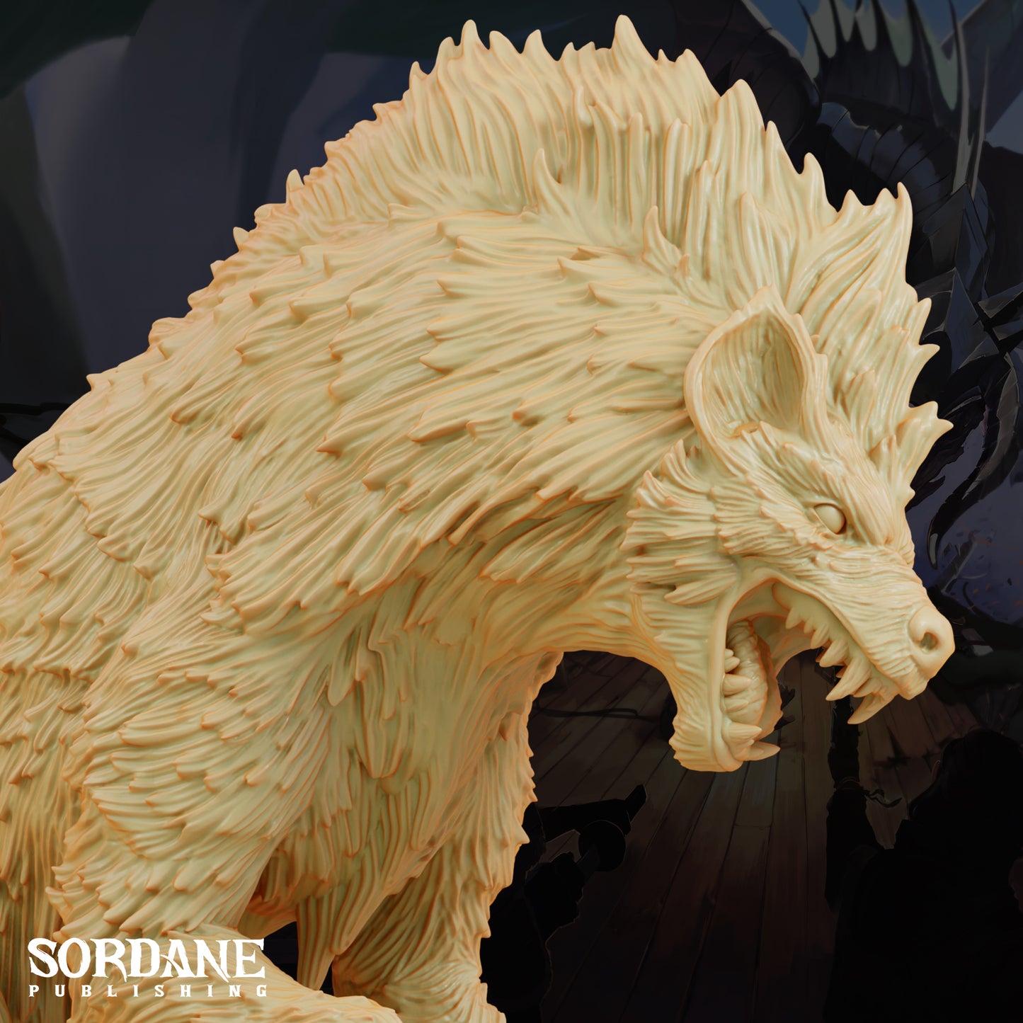 Giant Hyena DND Miniature TTRPG Resin Figure 75mm Base