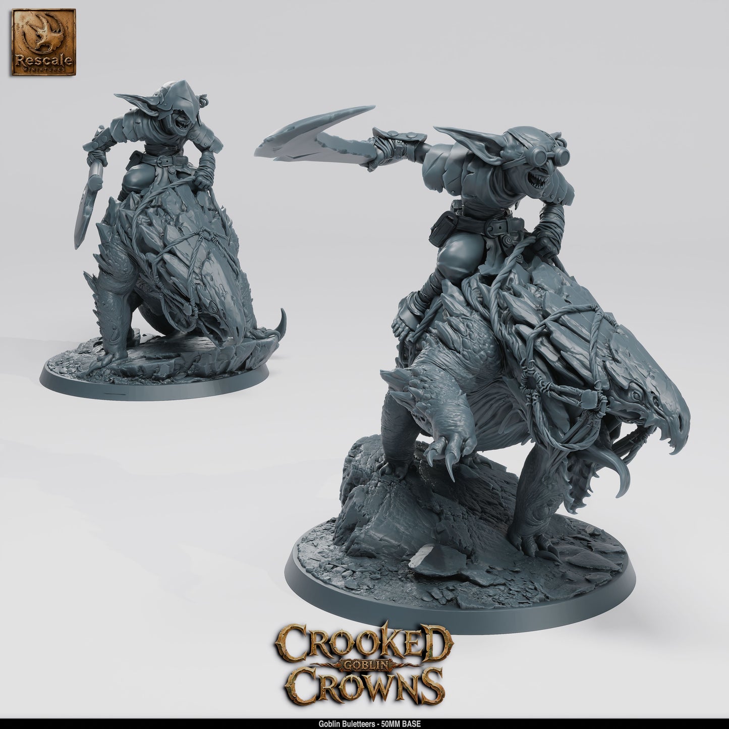 Goblin Bulette Riders DND Miniature TTRPG Resin Figure 50mm Base