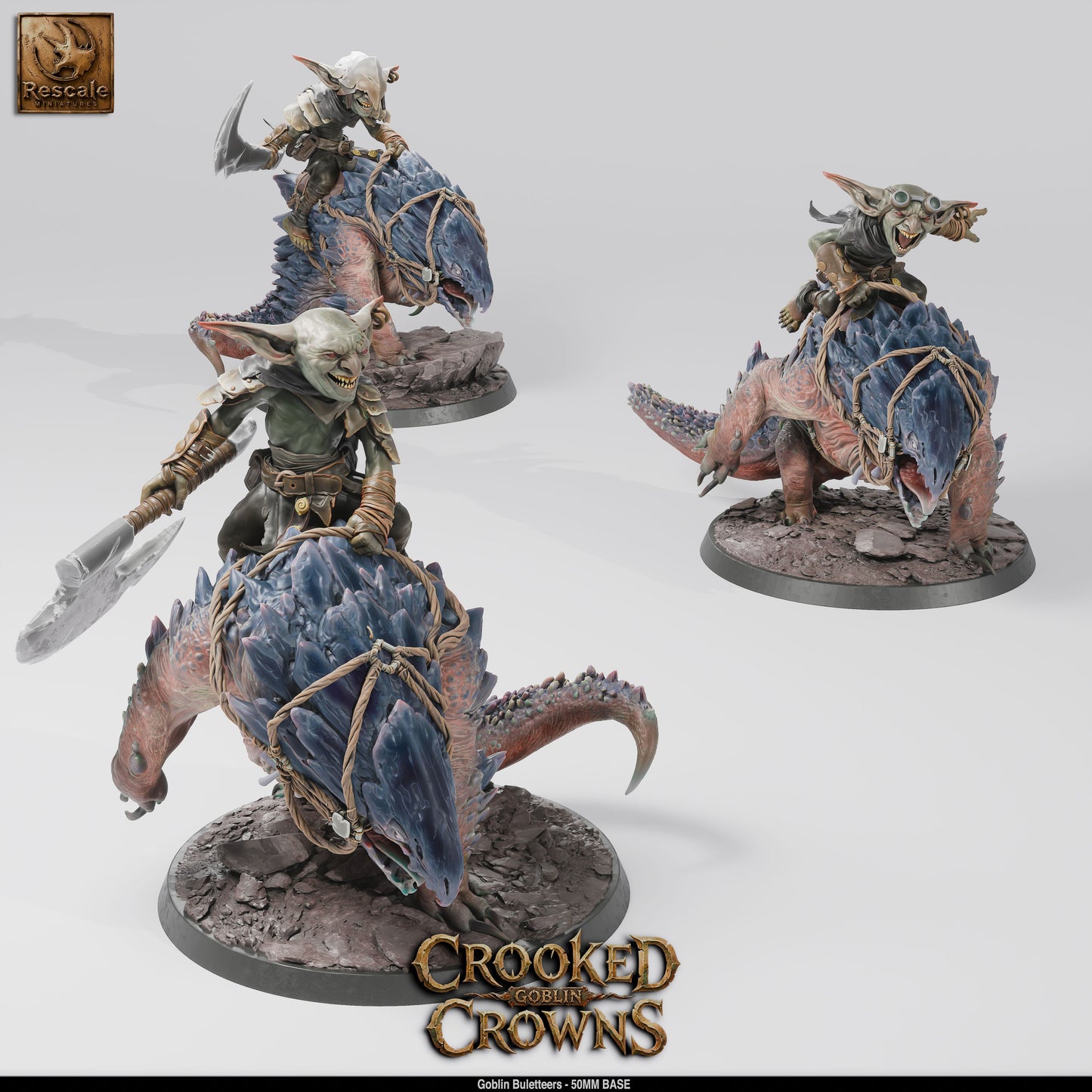 Goblin Bulette Riders DND Miniature TTRPG Resin Figure 50mm Base