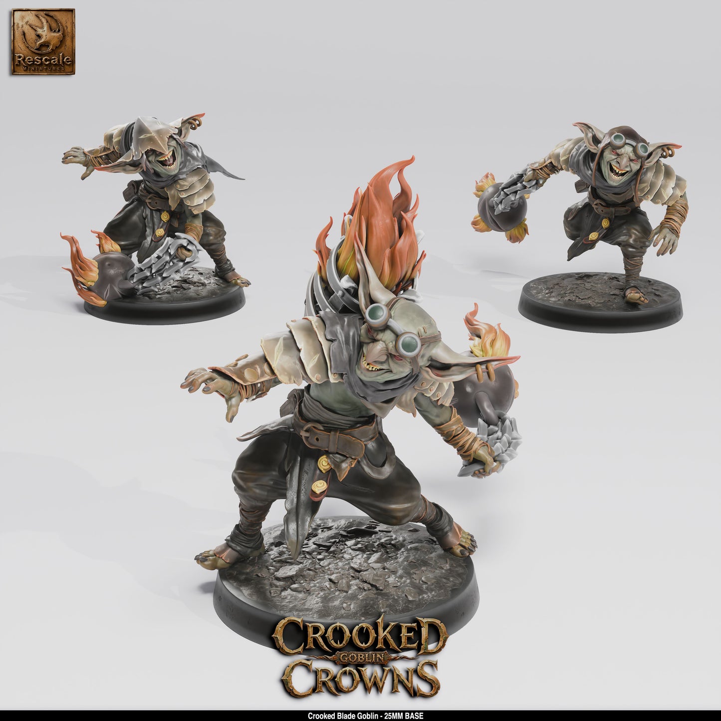 Crooked Blade Goblins Goblin Rogue DND Miniature TTRPG Resin Figure 25mm Base