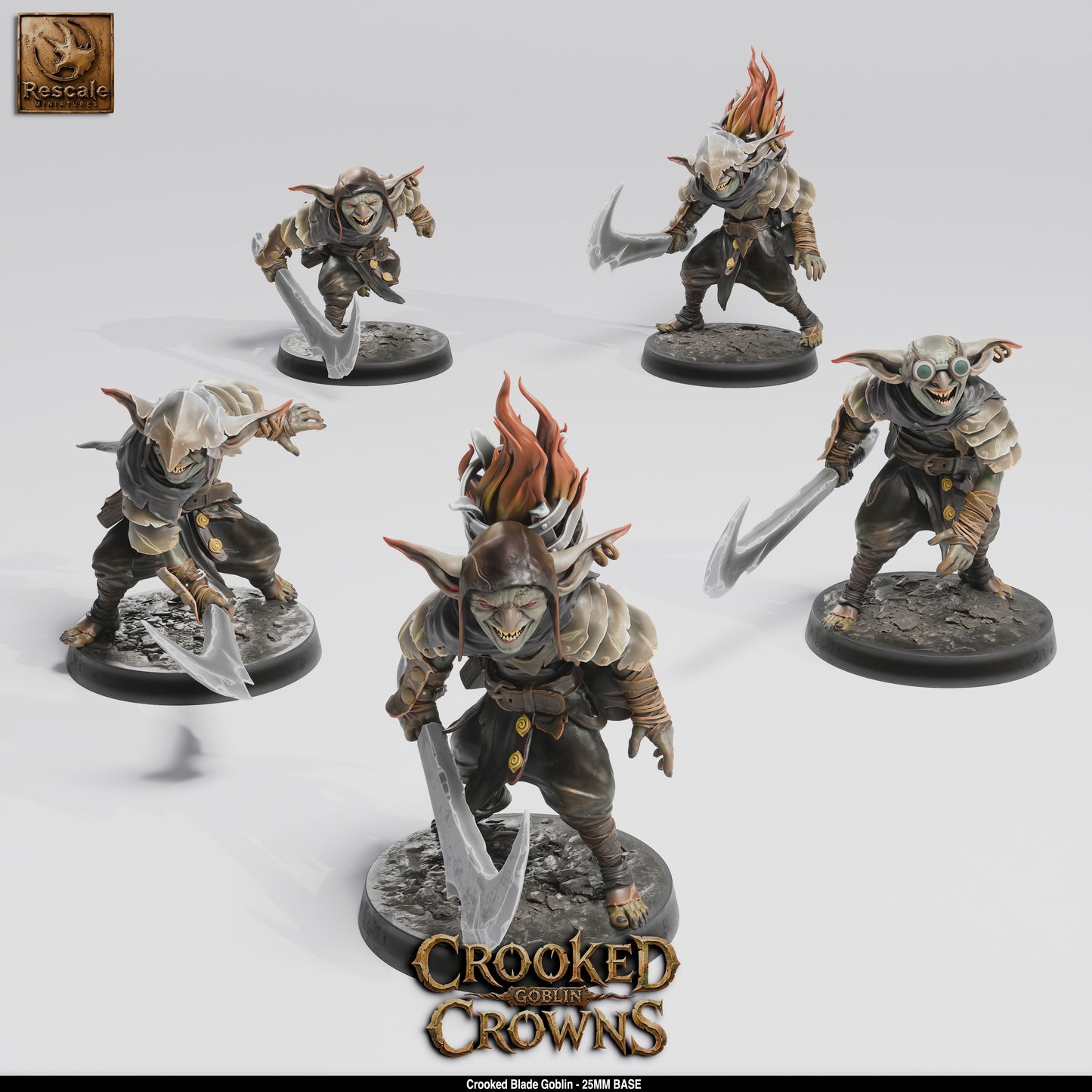 Crooked Blade Goblins Goblin Rogue DND Miniature TTRPG Resin Figure 25mm Base