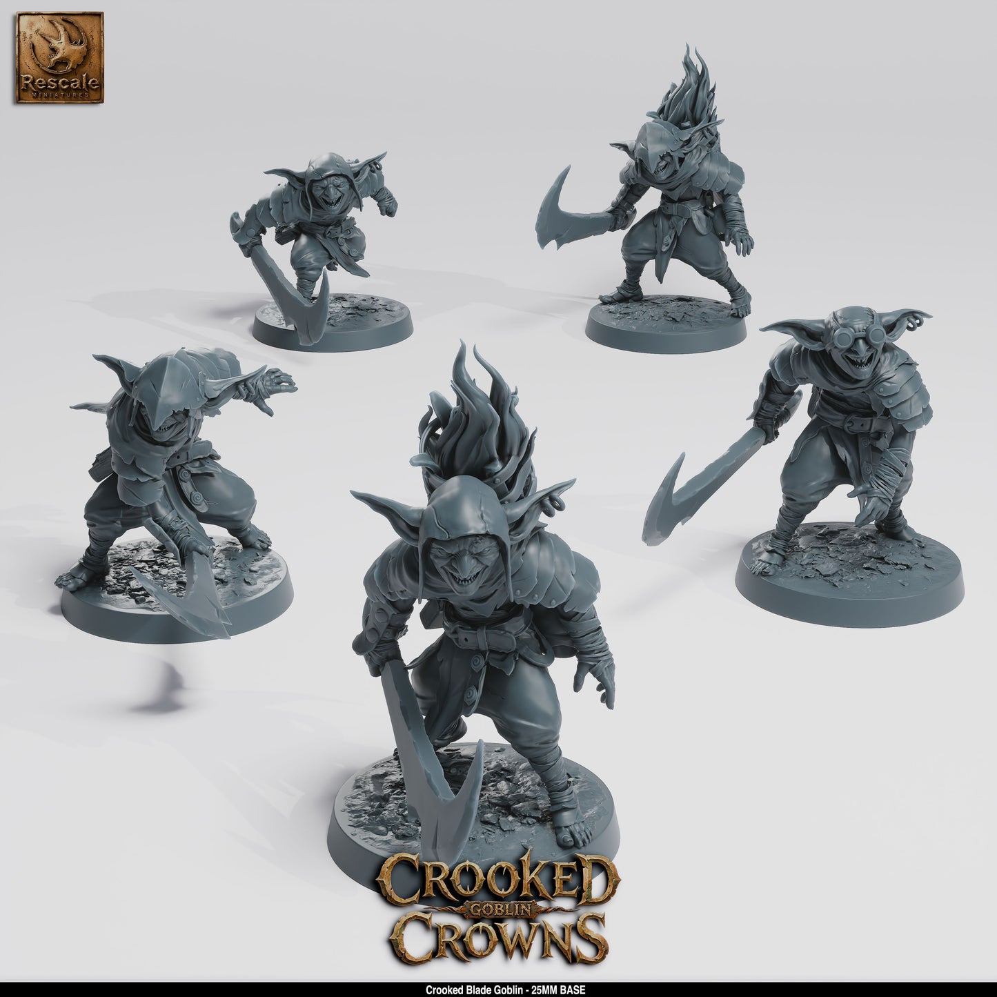 Crooked Blade Goblins Goblin Rogue DND Miniature TTRPG Resin Figure 25mm Base