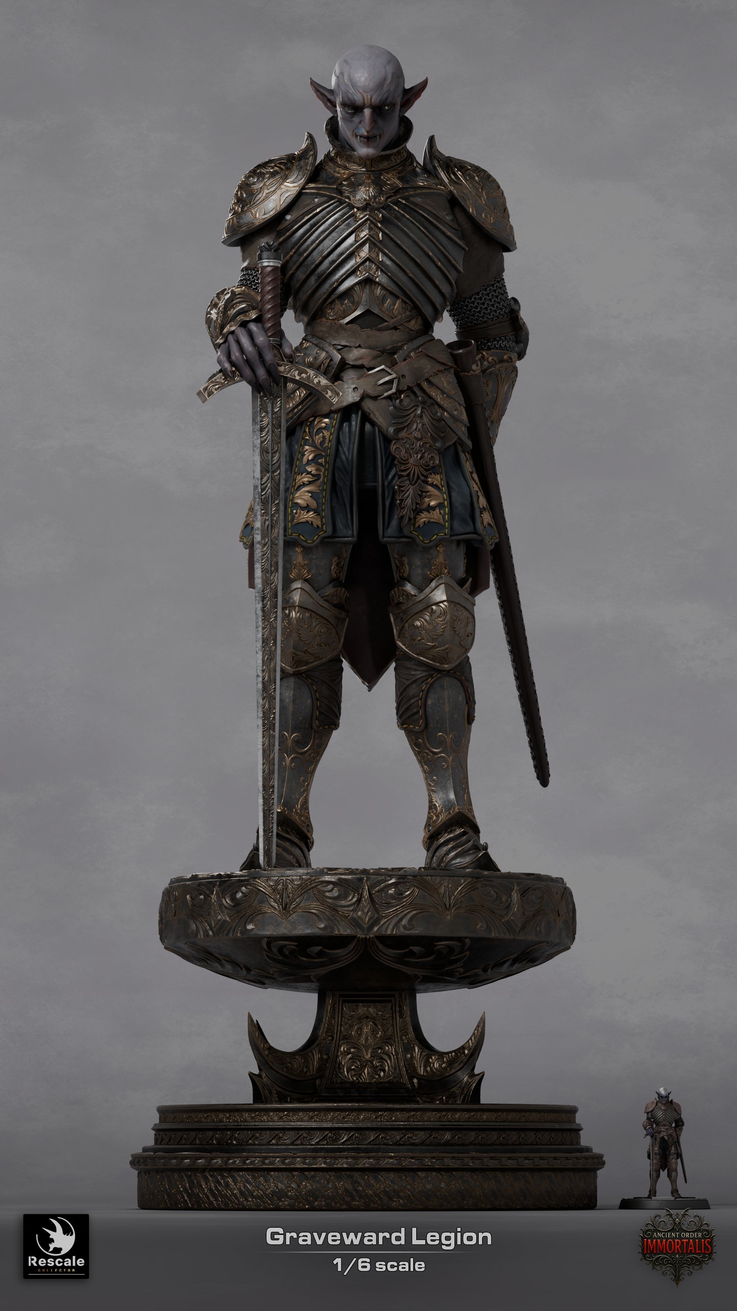 Graveward Legion 1/6 Scale Figure | Undead Warrior Statue | Resin 3D Printed Fantasy Display Model