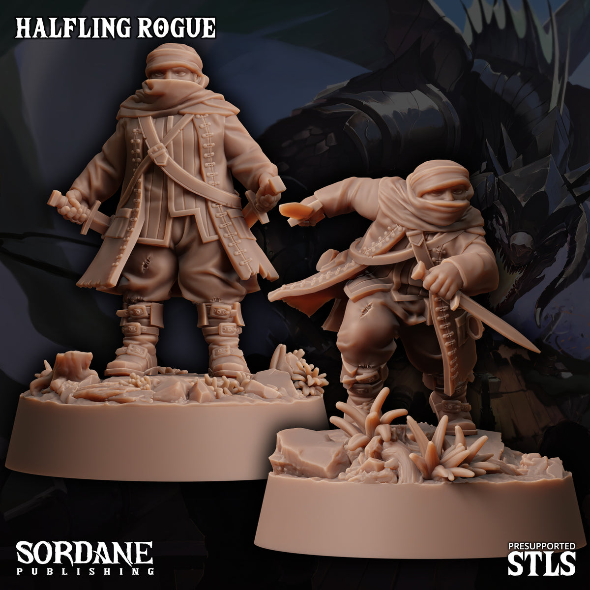 Halfling Rogue DND TTRPG Resin Miniature 30mm Base