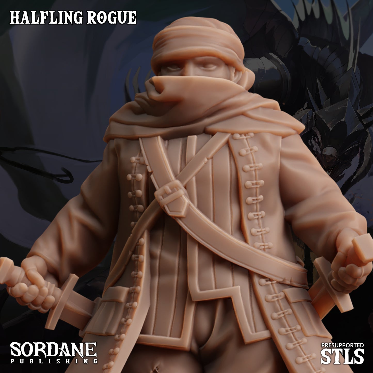 Halfling Rogue DND Miniature TTRPG Resin Figure 25mm Base