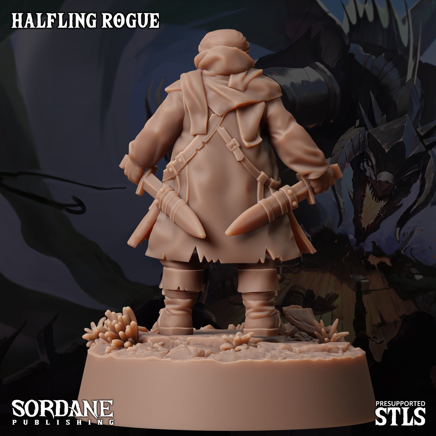 Halfling Rogue DND Miniature TTRPG Resin Figure 25mm Base