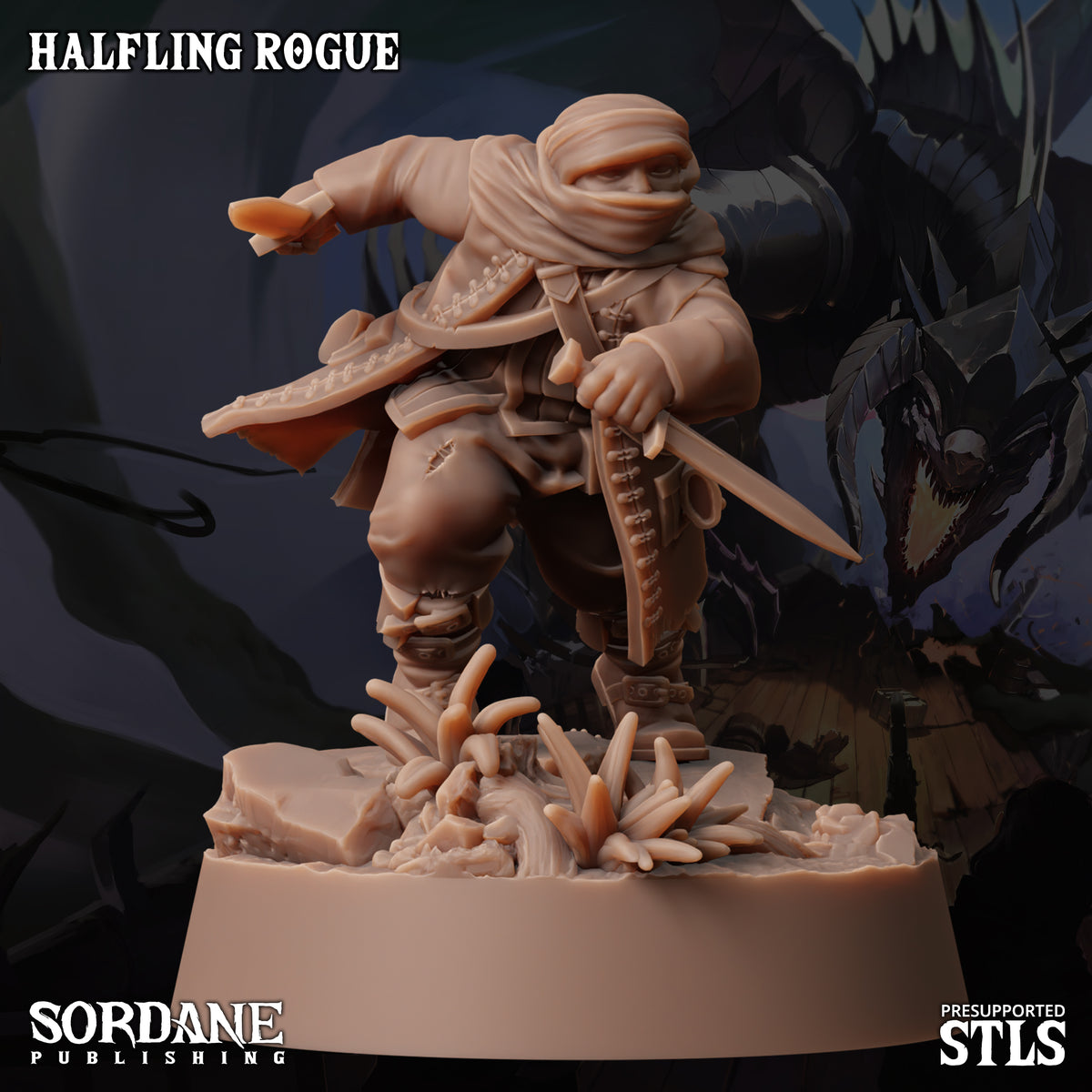 Halfling Rogue DND TTRPG Resin Miniature 30mm Base