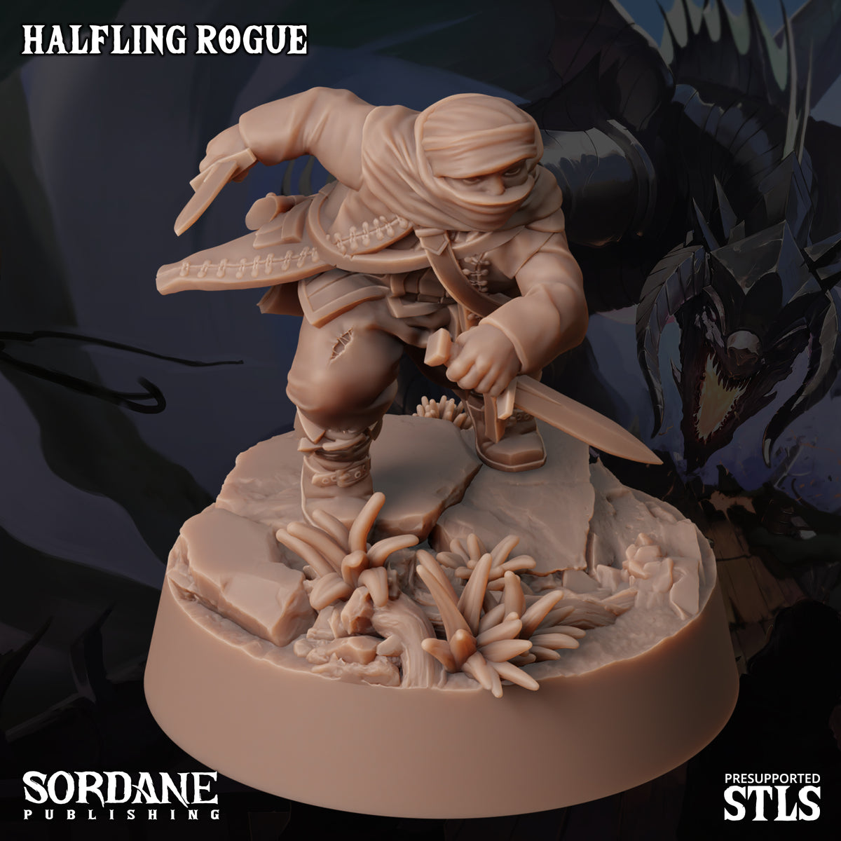 Halfling Rogue DND TTRPG Resin Miniature 30mm Base
