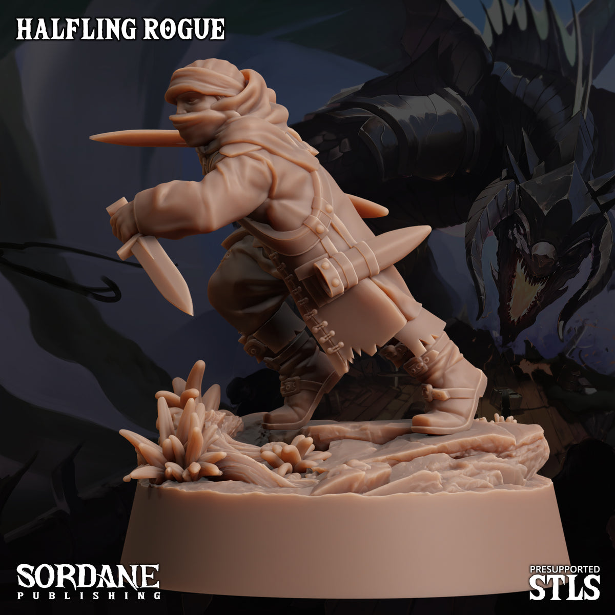 Halfling Rogue DND TTRPG Resin Miniature 30mm Base
