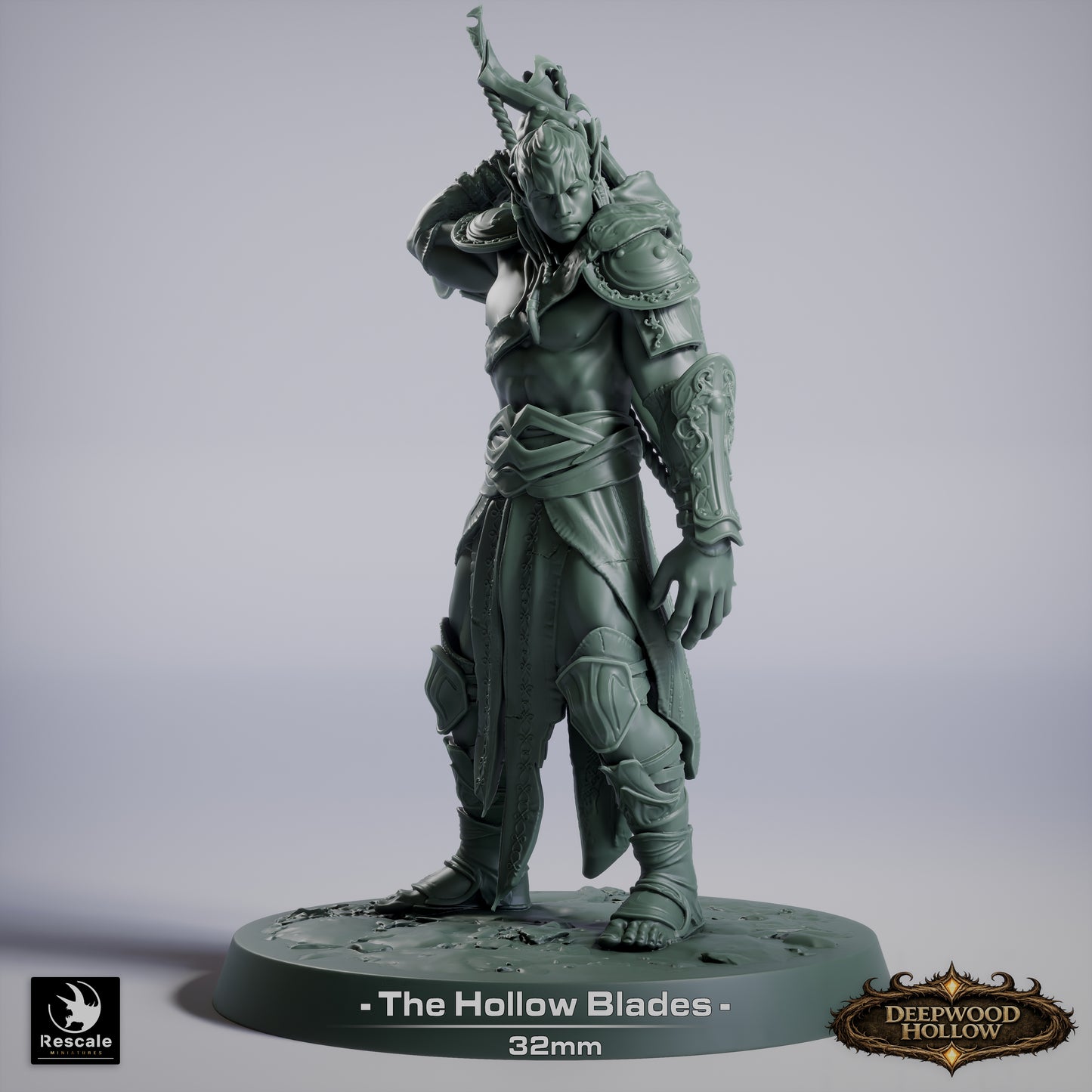 Dark Elf Hollow Blades | Shadow Assassins | Resin Tabletop RPG Figure Set | 32mm Base
