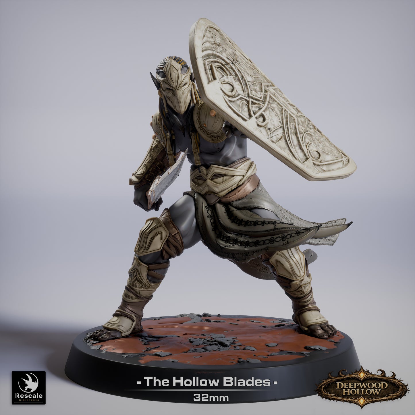 Dark Elf Hollow Blades | Shadow Assassins | Resin Tabletop RPG Figure Set | 32mm Base