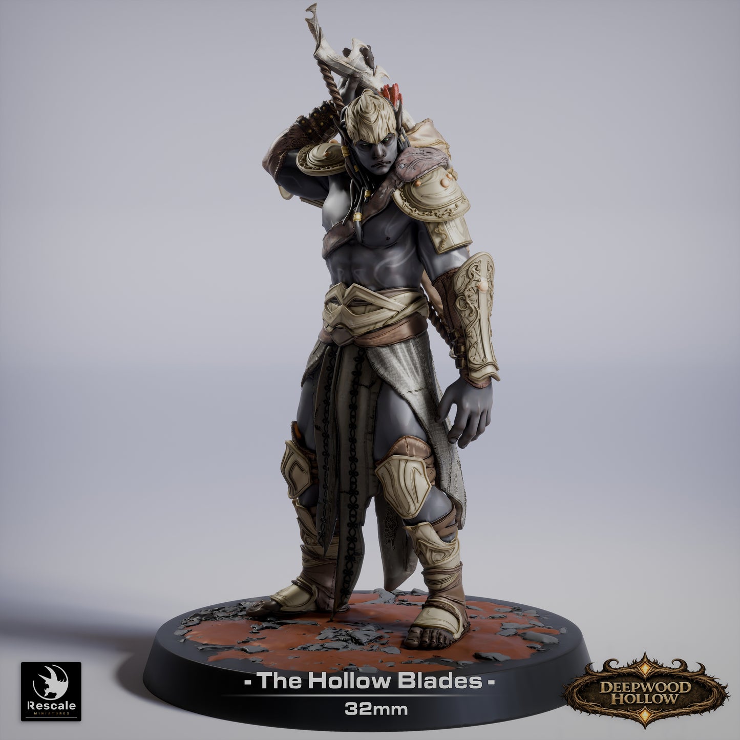 Dark Elf Hollow Blades | Shadow Assassins | Resin Tabletop RPG Figure Set | 32mm Base