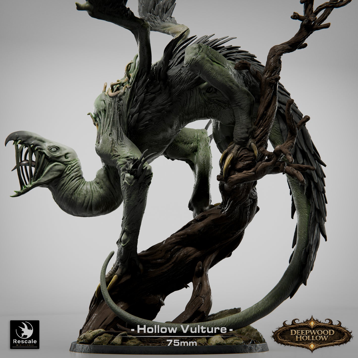 Hollow Vulture | Shadow Carrion Beast | Resin Tabletop RPG Figure | 75mm Base