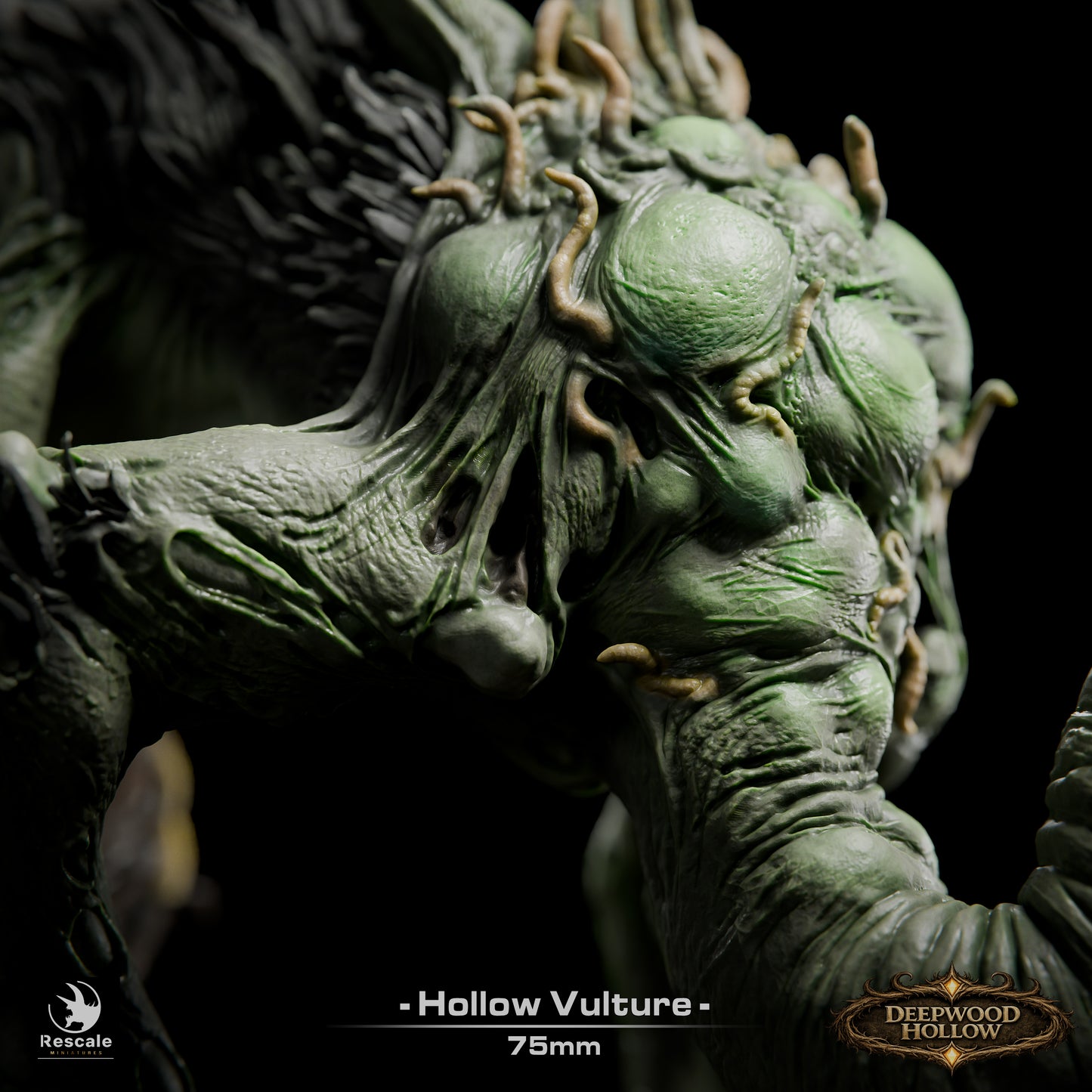 Hollow Vulture | Shadow Carrion Beast | Resin Tabletop RPG Figure | 75mm Base