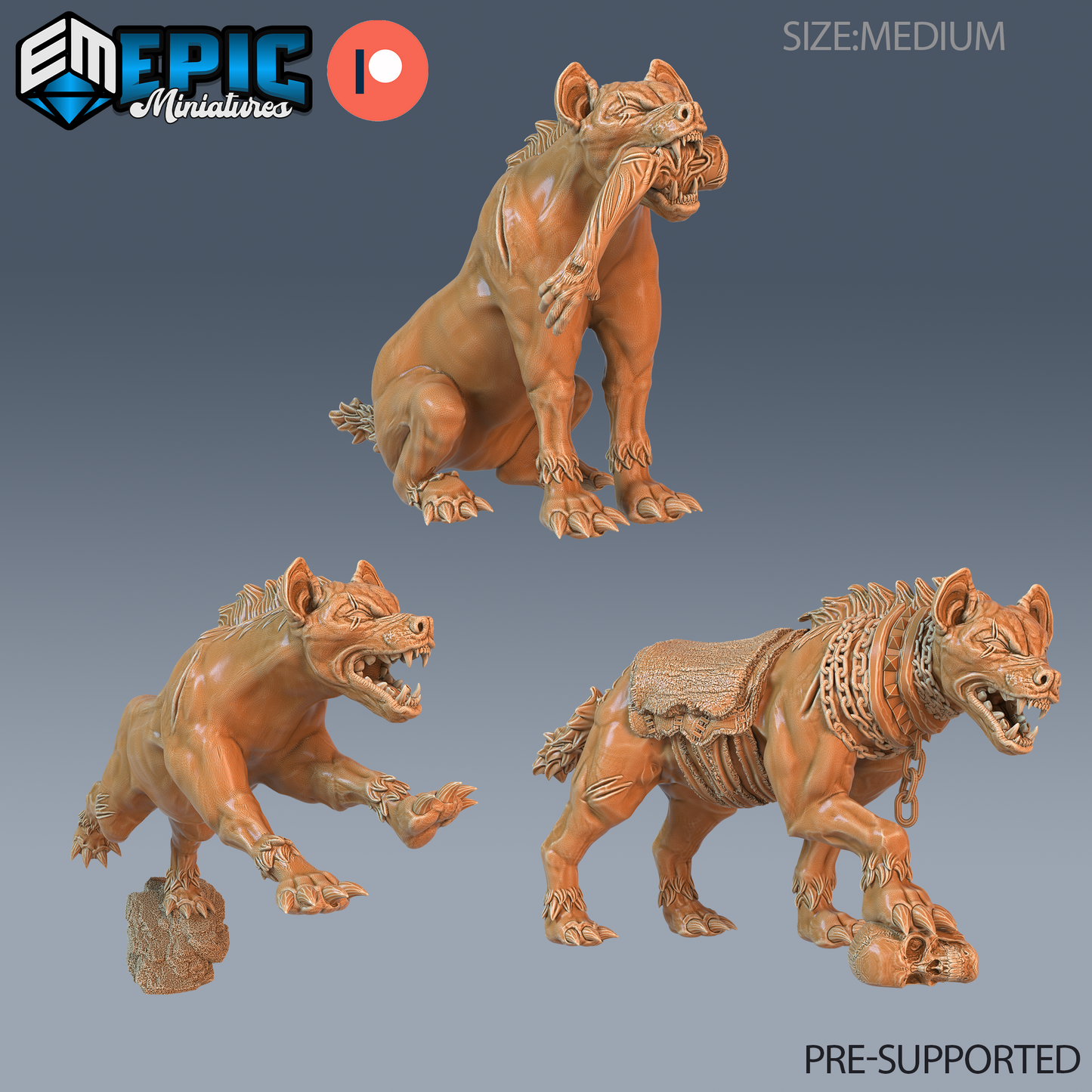 Hyena DND Miniature TTRPG Resin Figure 25mm Base