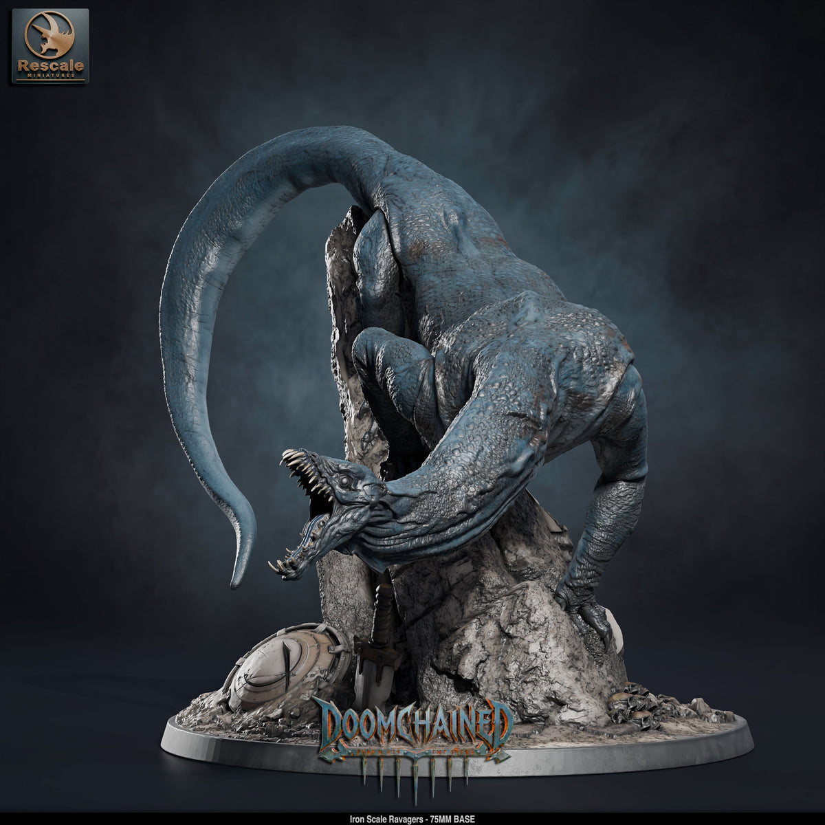 Iron Scale Ravager DND TTRPG Resin Model 75mm Base