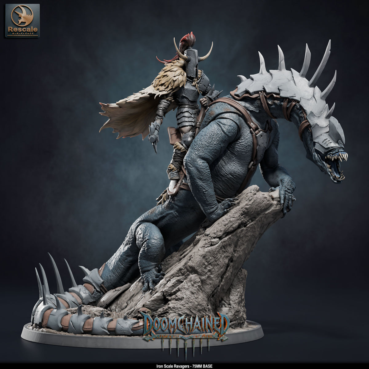 Iron Scale Ravager DND TTRPG Resin Model 75mm Base