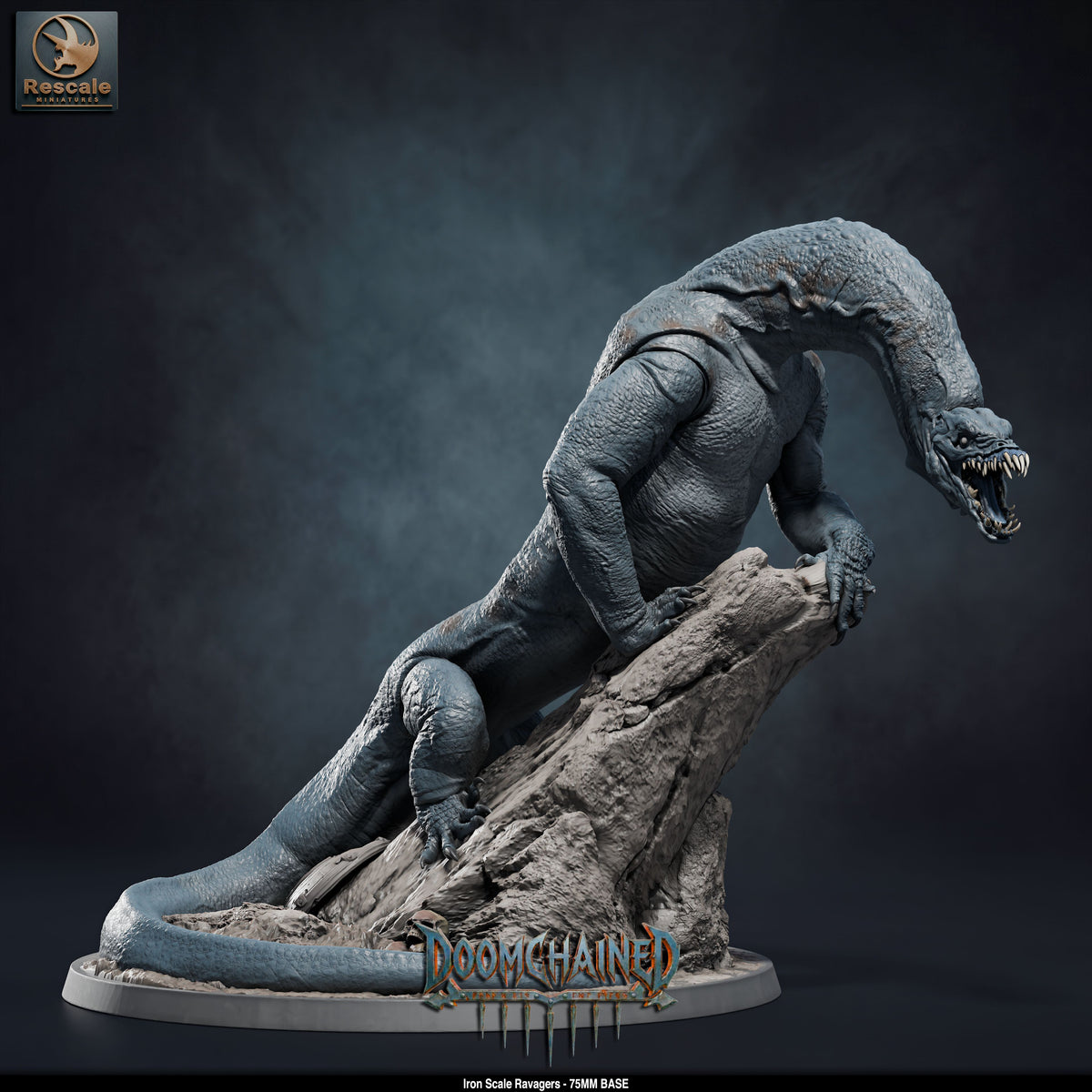 Iron Scale Ravager DND TTRPG Resin Model 75mm Base