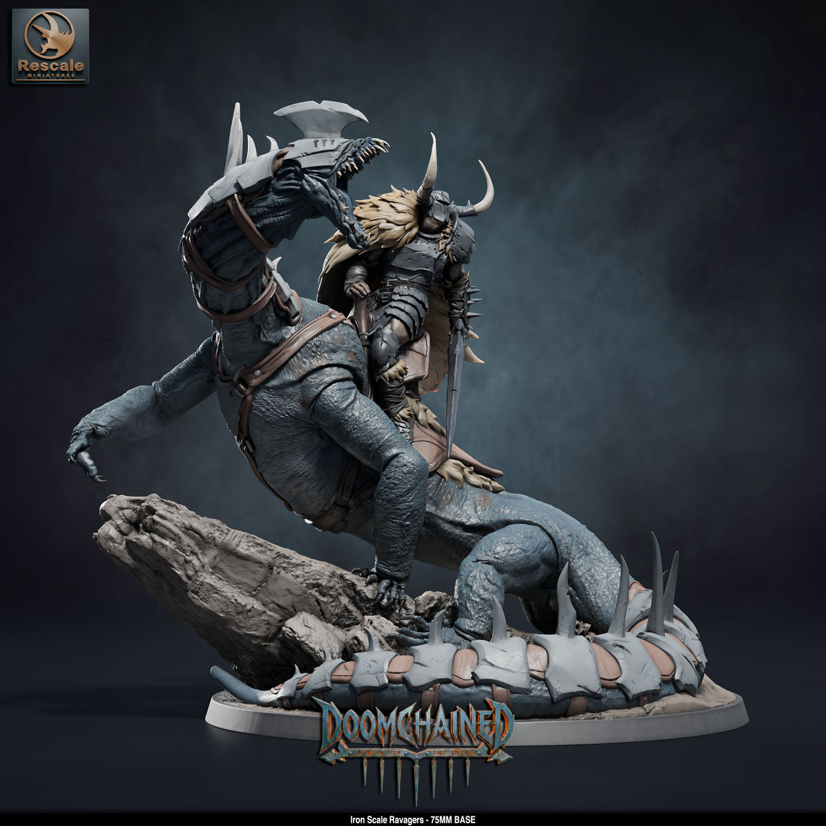 Iron Scale Ravager DND TTRPG Resin Model 75mm Base