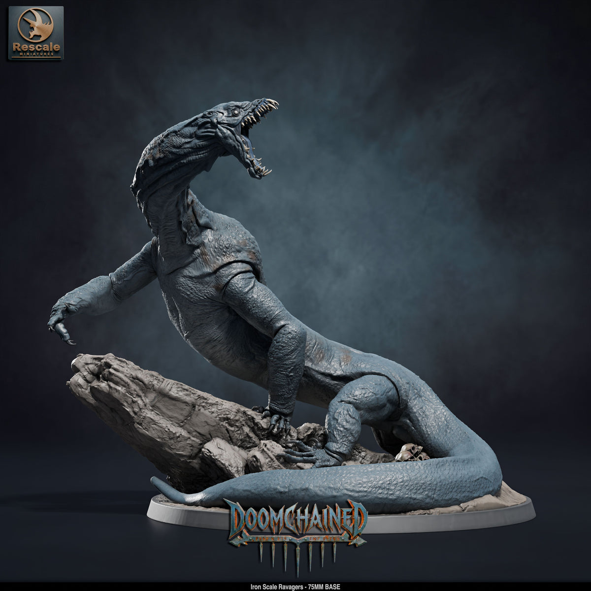 Iron Scale Ravager DND TTRPG Resin Model 75mm Base