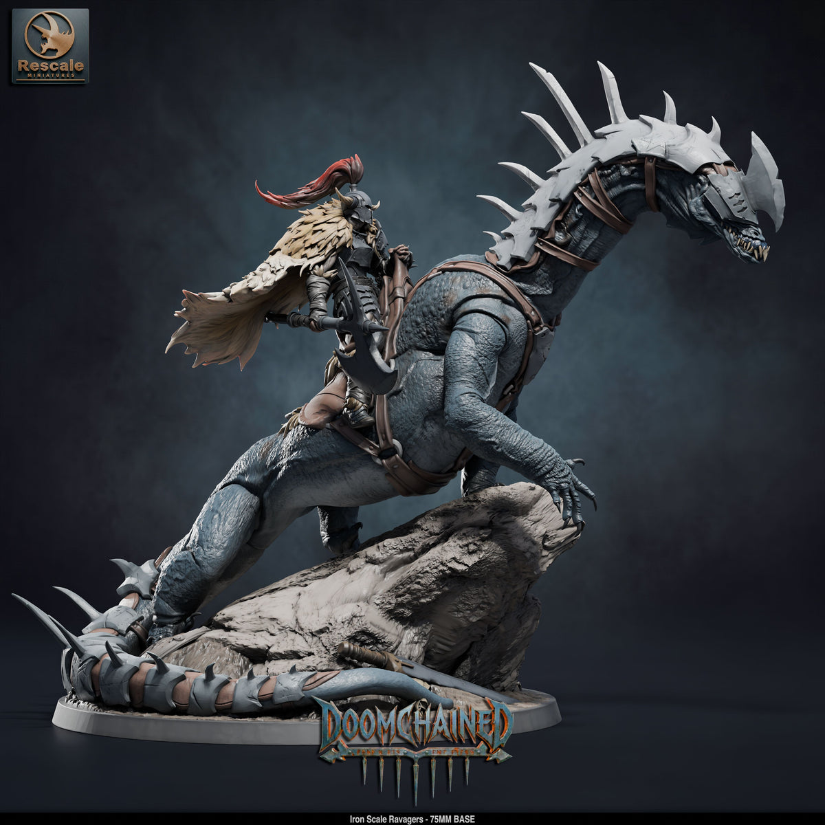 Iron Scale Ravager DND TTRPG Resin Model 75mm Base