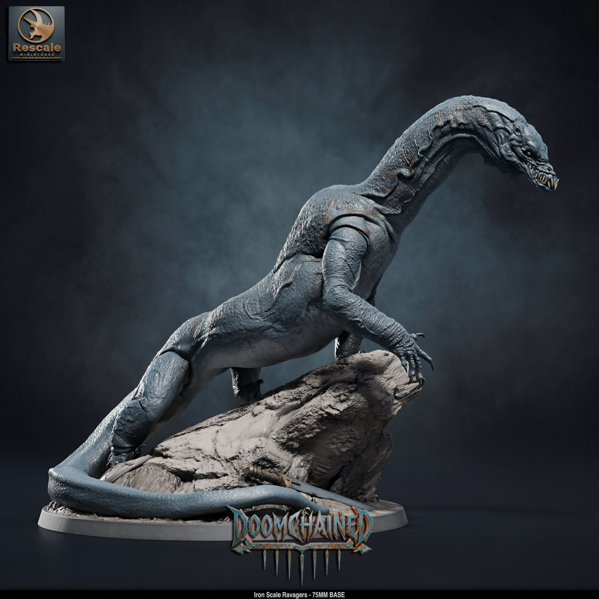 Iron Scale Ravager DND TTRPG Resin Model 75mm Base