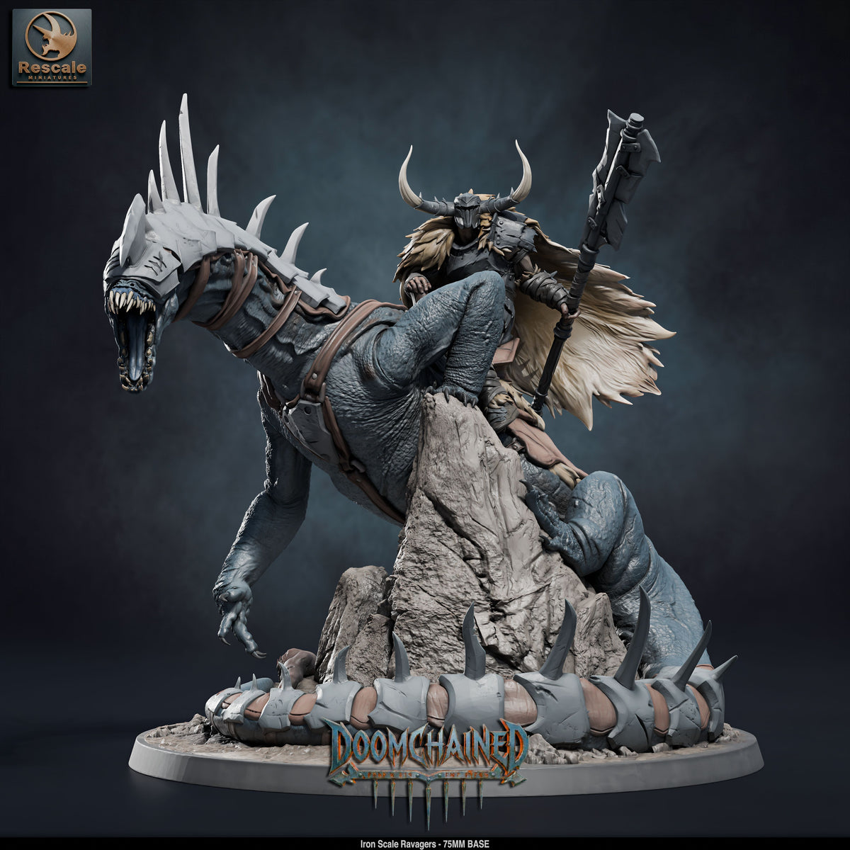 Iron Scale Ravager DND TTRPG Resin Model 75mm Base