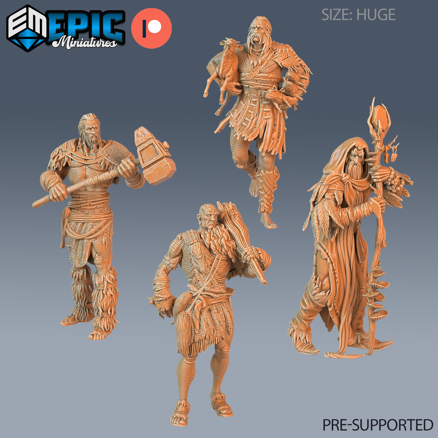 Jotunn Giant Tribe Barbarian | Frost Giant Berserker | Resin Tabletop RPG Figure | 76mm Base