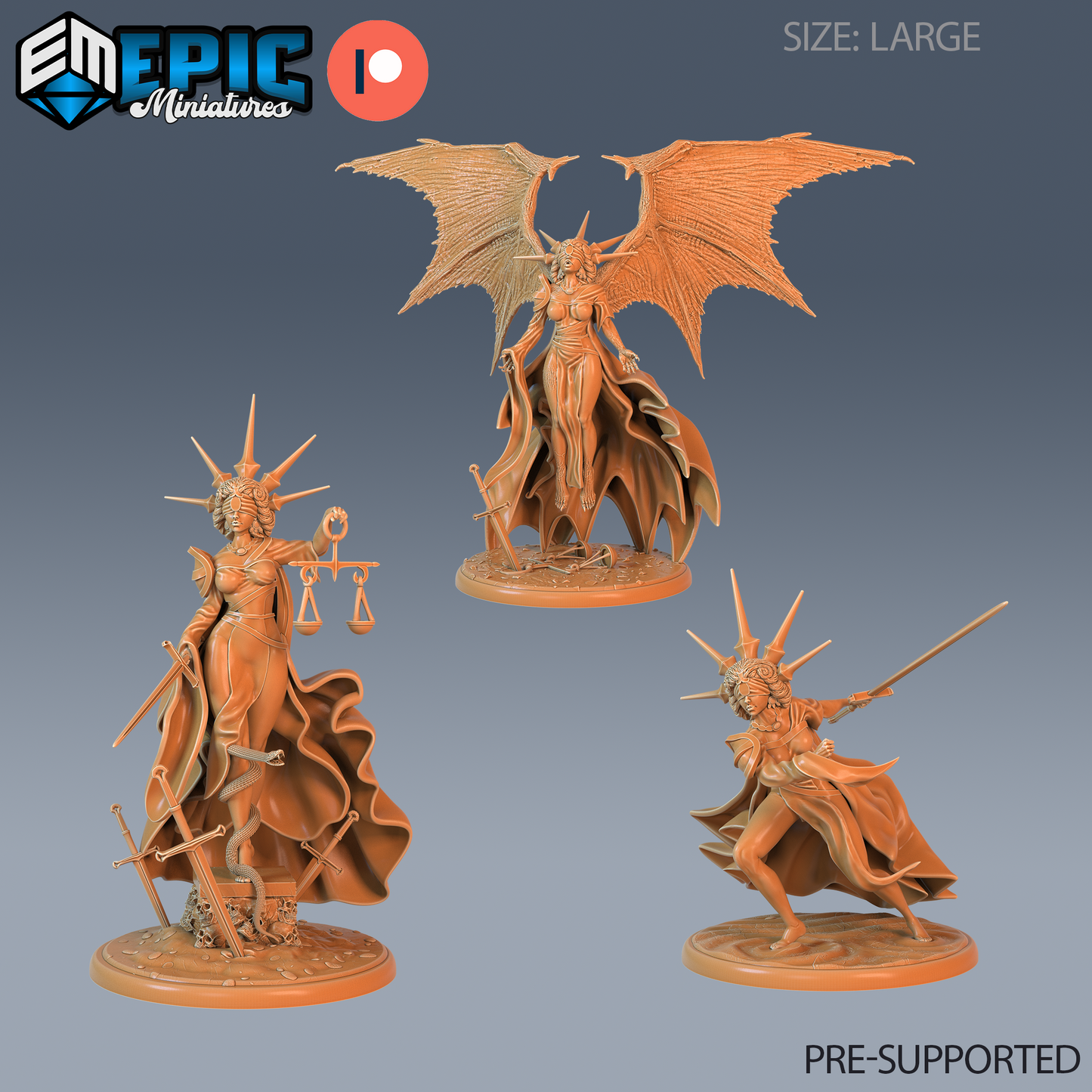Justica DND Miniature TTRPG Resin Figure 50mm Base