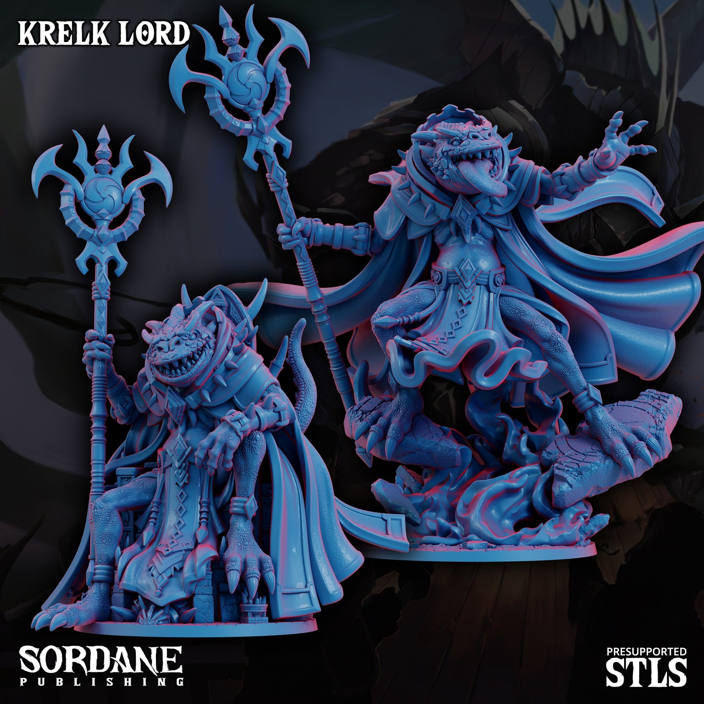 Krelk Lord DND TTRPG Resin Model 175mm Base
