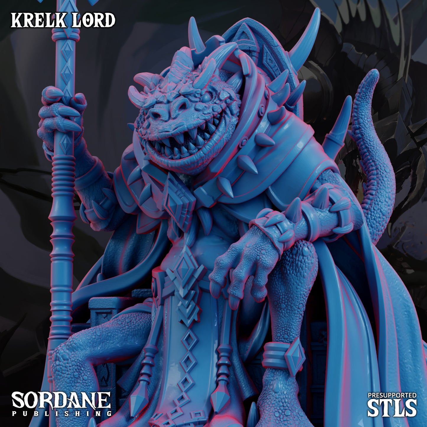 Krelk Lord DND TTRPG Resin Model 175mm Base