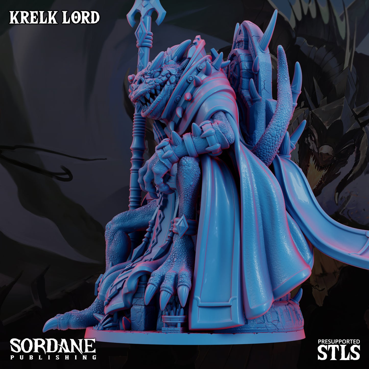 Krelk Lord DND TTRPG Resin Model 175mm Base