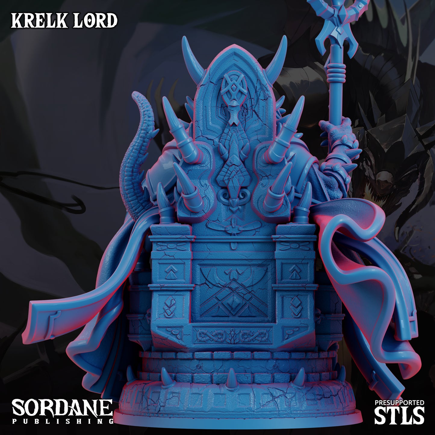 Krelk Lord DND TTRPG Resin Model 175mm Base