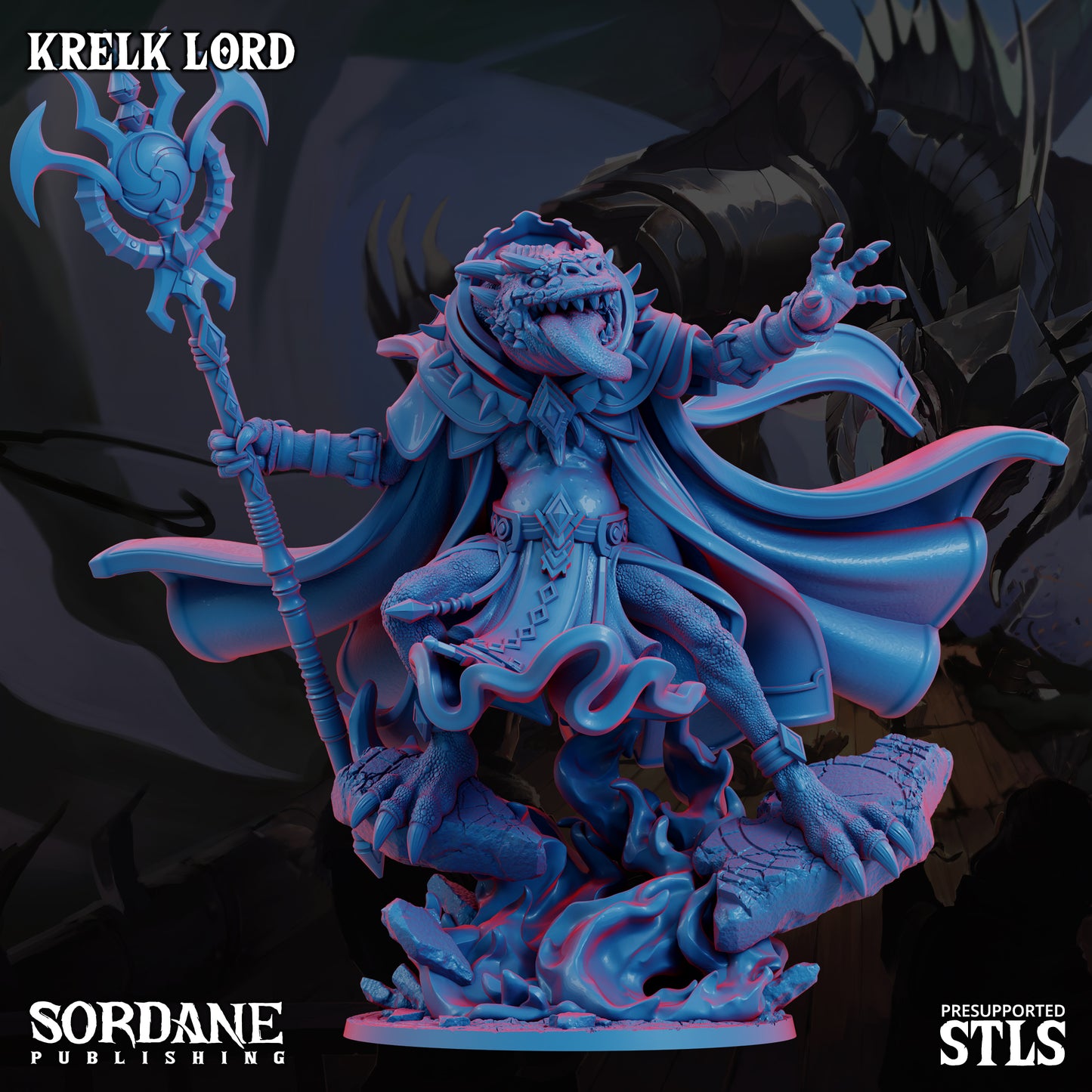 Krelk Lord DND TTRPG Resin Model 175mm Base