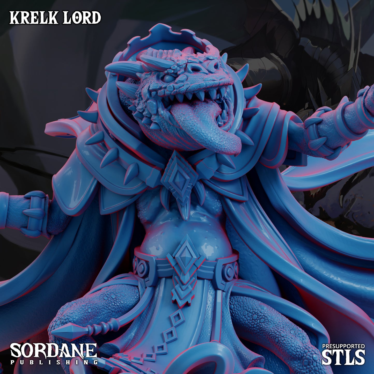 Krelk Lord DND TTRPG Resin Model 175mm Base