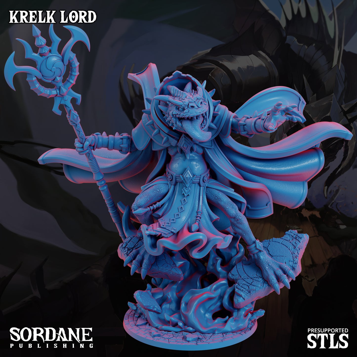 Krelk Lord DND TTRPG Resin Model 175mm Base