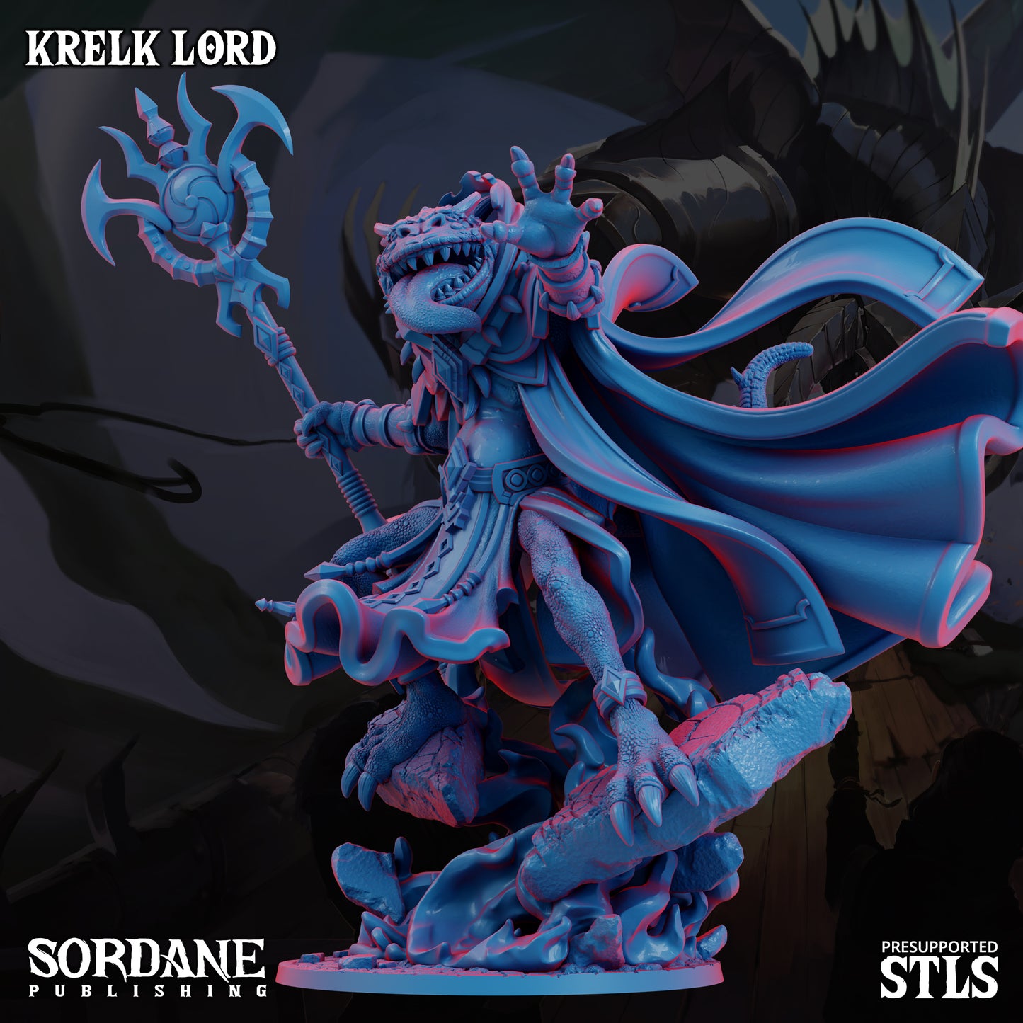Krelk Lord DND TTRPG Resin Model 175mm Base