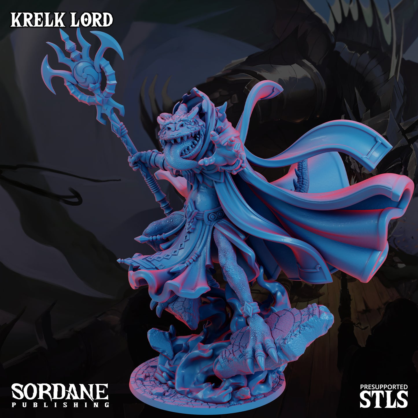 Krelk Lord DND TTRPG Resin Model 175mm Base