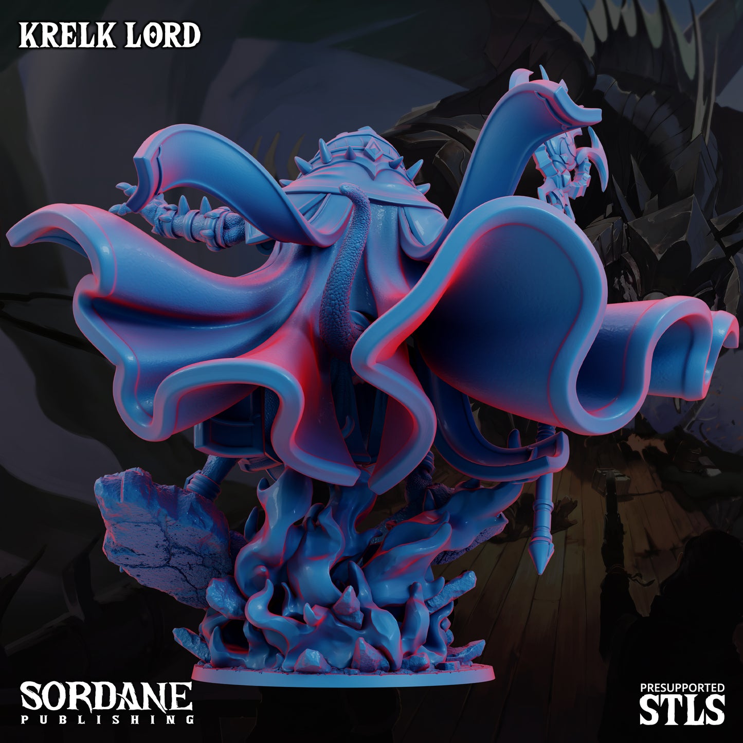 Krelk Lord DND TTRPG Resin Model 175mm Base