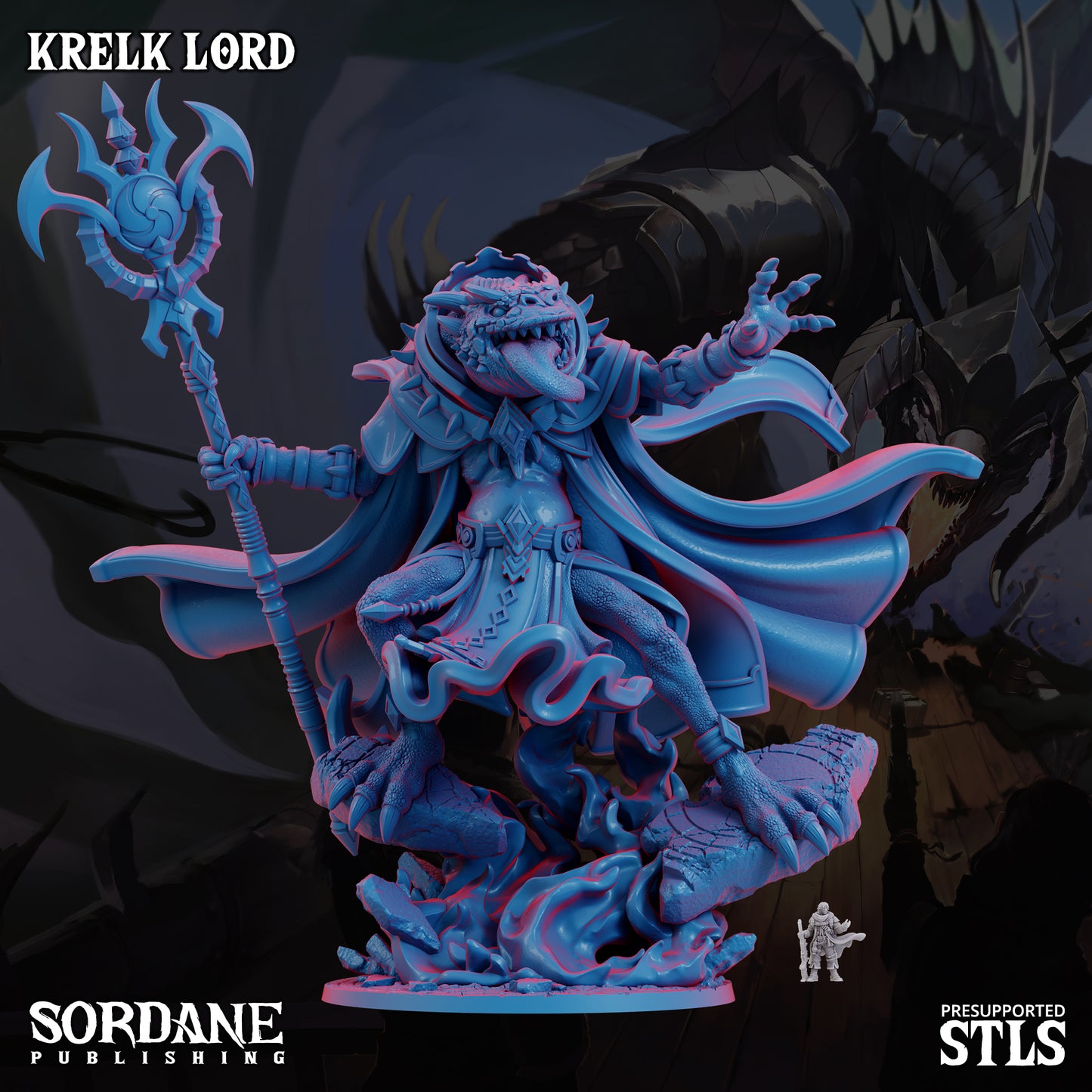 Krelk Lord DND TTRPG Resin Model 175mm Base