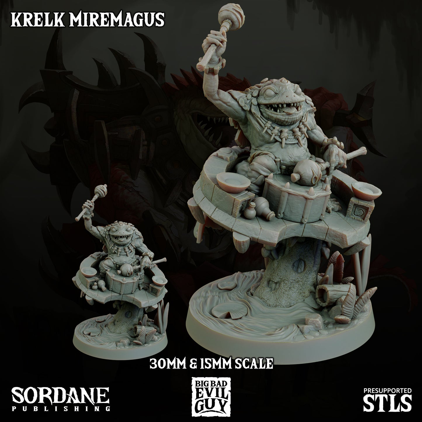 Krelk Mage DND TTRPG Resin Figure 50mm Base