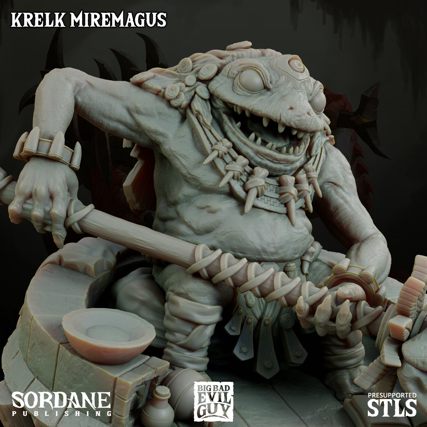 Krelk Mage DND TTRPG Resin Figure 50mm Base
