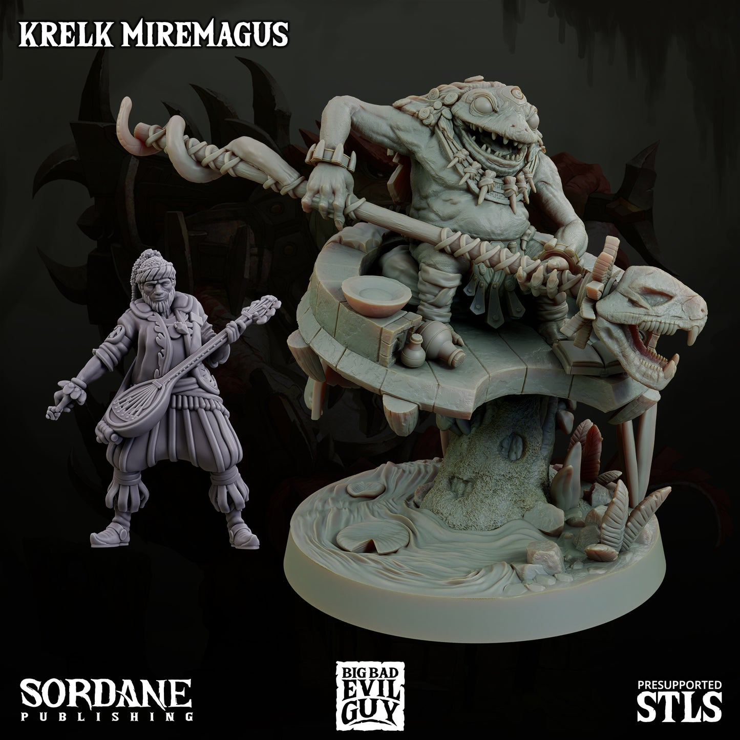 Krelk Mage DND TTRPG Resin Figure 50mm Base