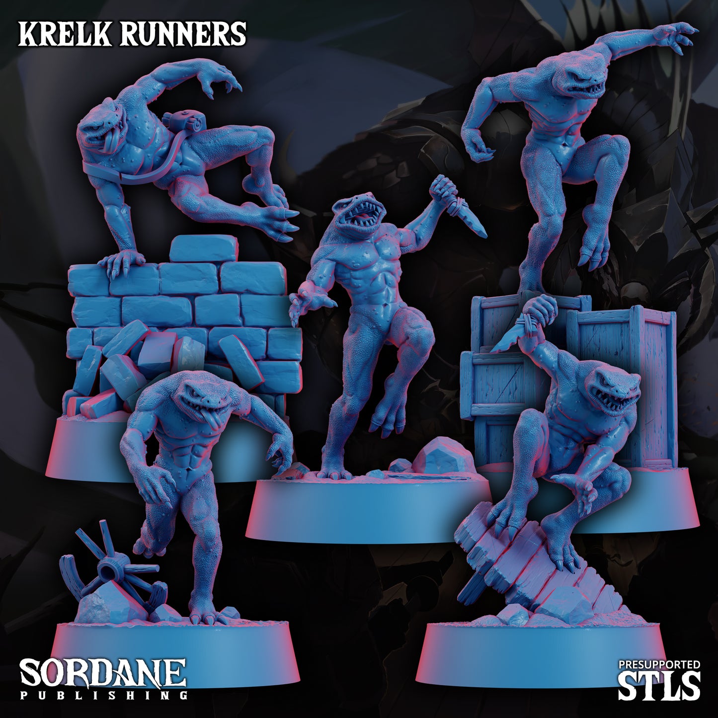 Krelk Runners DND Miniatures TTRPG Resin Figures 25mm Base