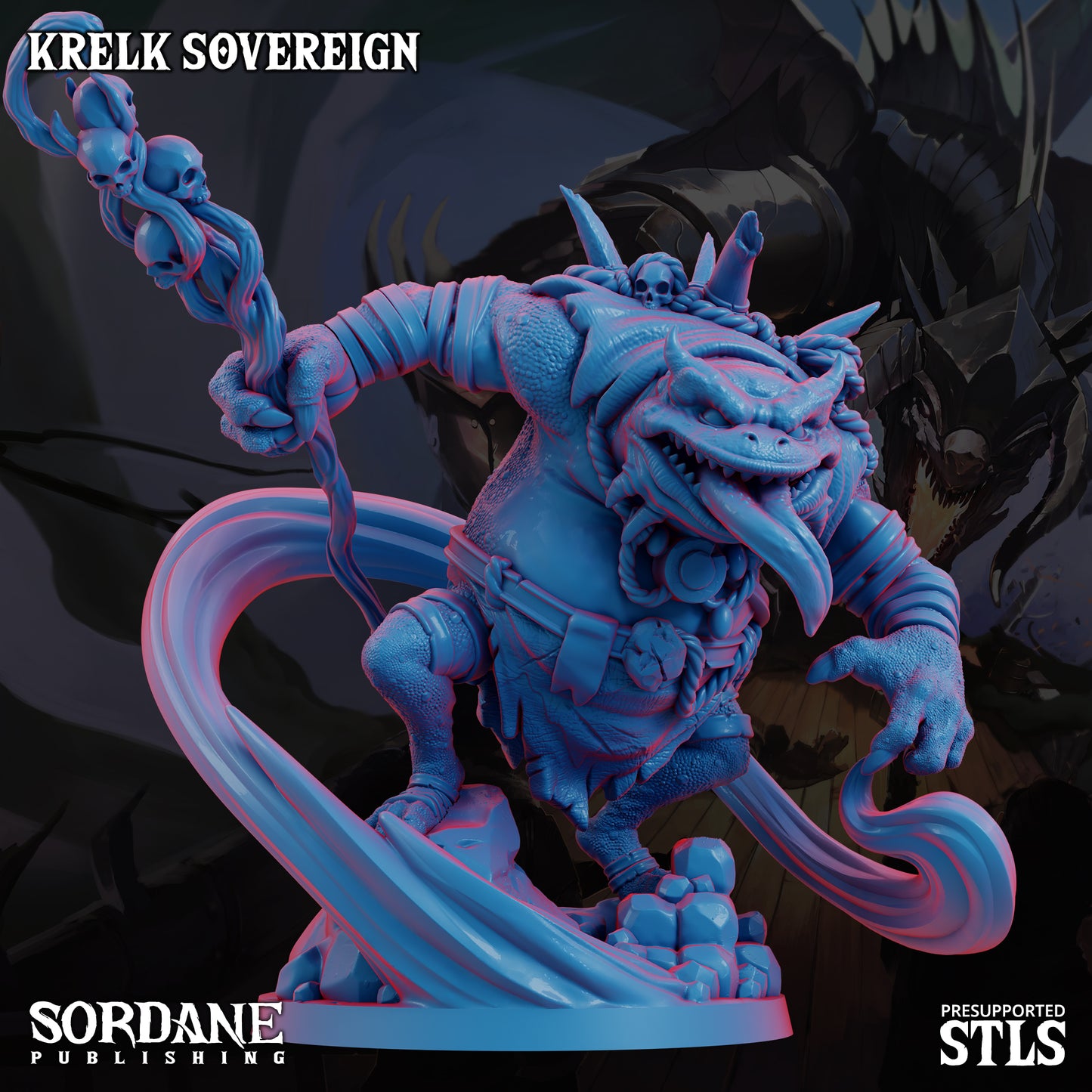 Krelk Sovereign DND TTRPG Resin Model 75mm Base