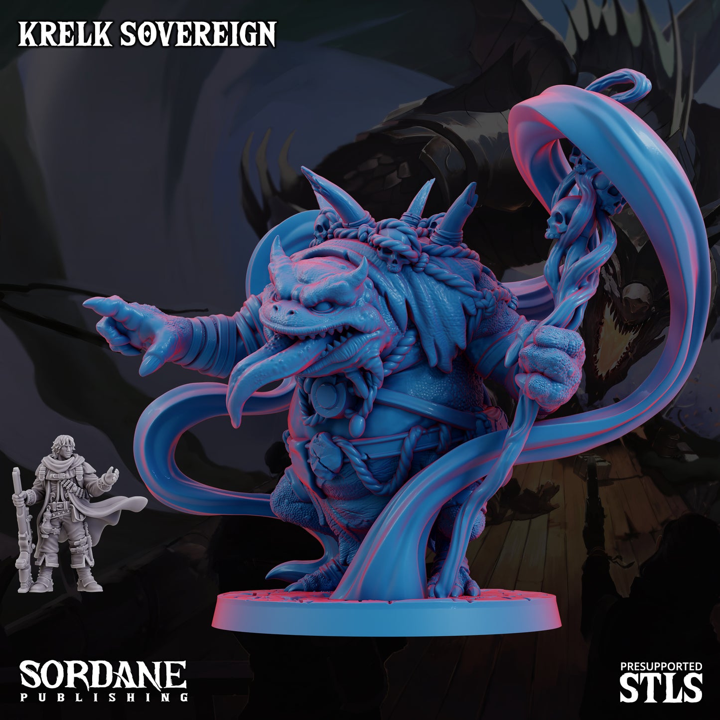 Krelk Sovereign DND TTRPG Resin Model 75mm Base