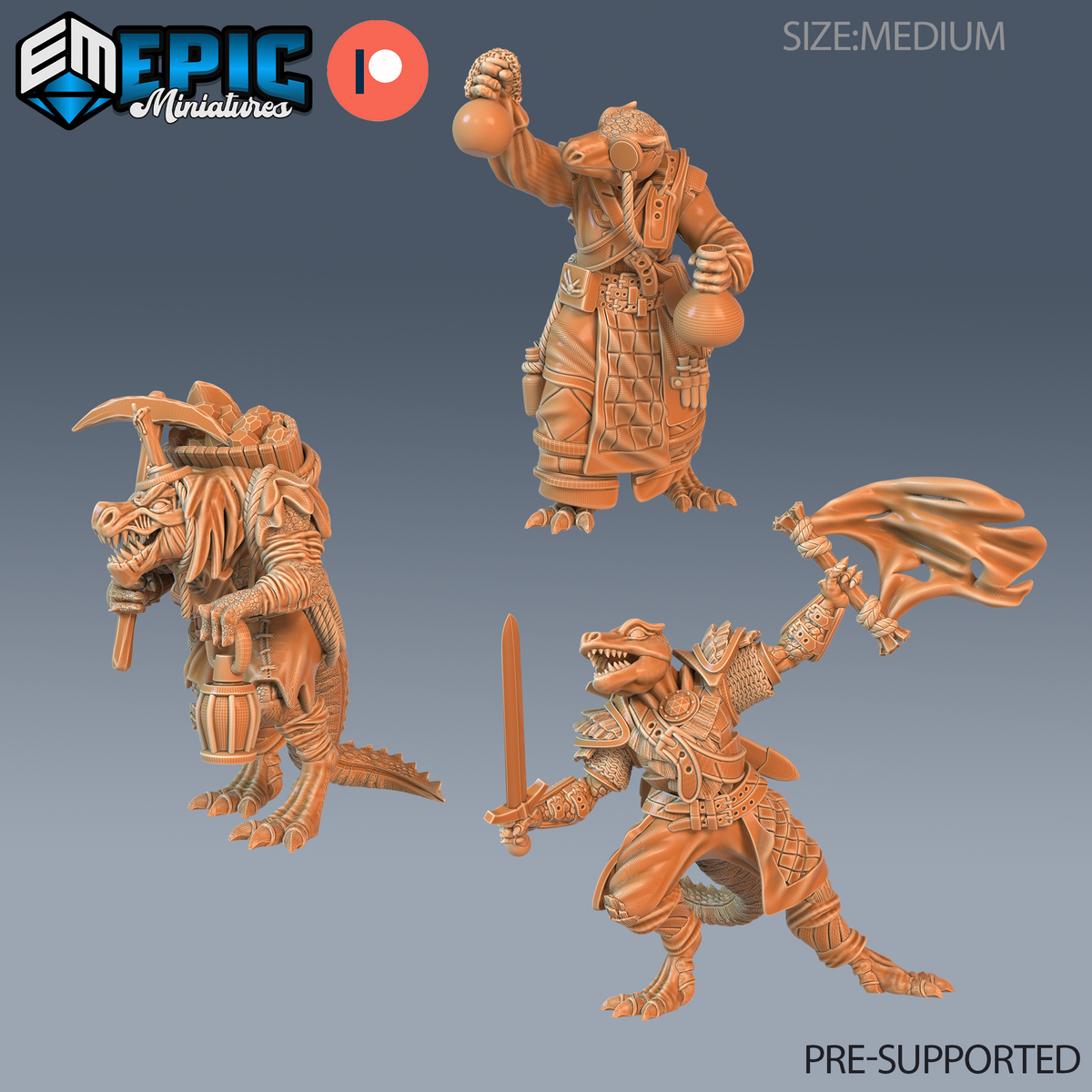 Lizard Tribe DND Miniatures TTRPG Resin Figures 25mm Base