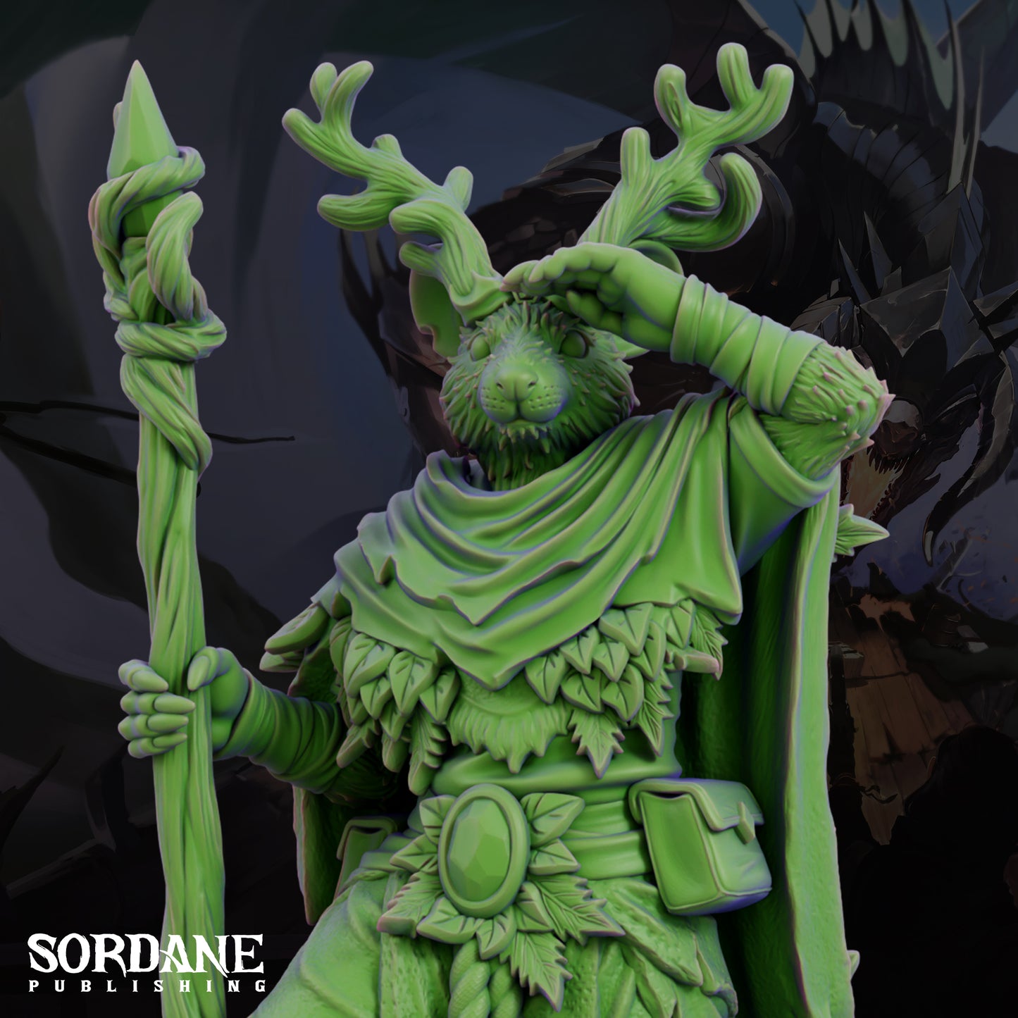 Mushjiwi Druid DND Miniature TTRPG Resin Figure 25mm Base
