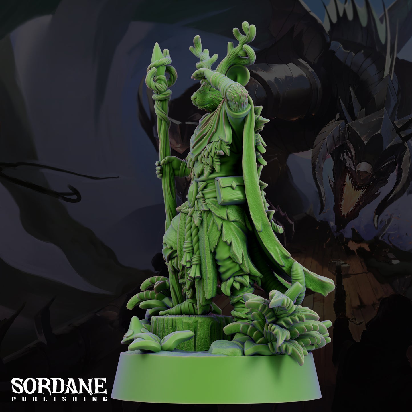 Mushjiwi Druid DND Miniature TTRPG Resin Figure 25mm Base